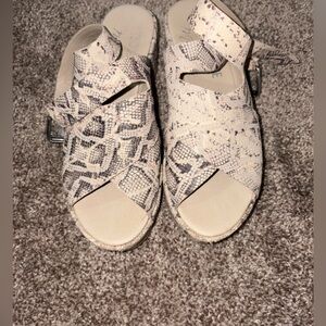 Matisse Snakeskin Ankle Strap Sandals